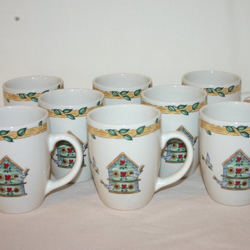 Thomson Pottery China Set of 8 Vtg Coffee Mugs R-961